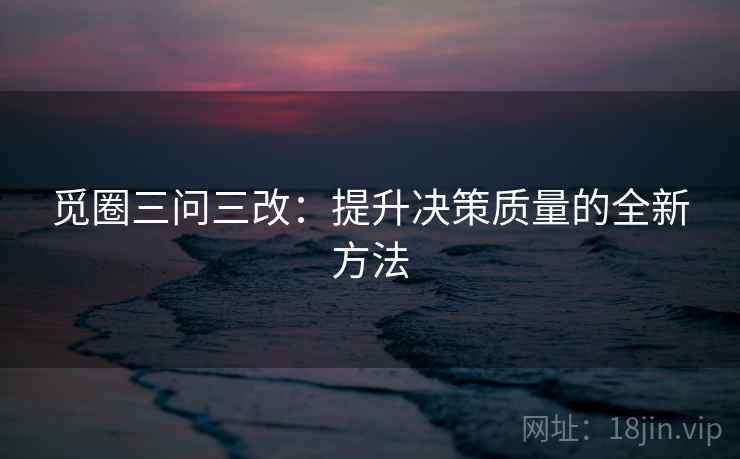 觅圈三问三改：提升决策质量的全新方法